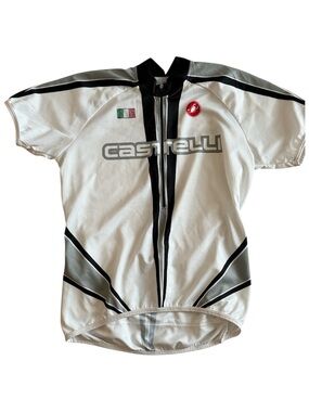 CASTELLI MEN'S CYCLING  BIKING JERSEY BLACK WHITE LIGHTWEIGHT BREATHABLE LARGE
